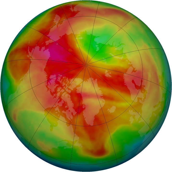 Arctic ozone map for 14 March 2010